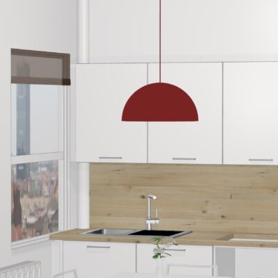 meubles de cuisine blancs avec plan de travail bois 330/1/5